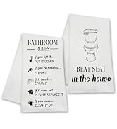 Isfvqyub Funny Bath Quote Towels, Bathroom Rules Hand Towels, Housewarming Gifts for Women Hostes...