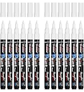 Overseas Paint Pens Paint Markers - White Permanent Markers Acrylic Paint Pens 12 Pack, Water Bas...