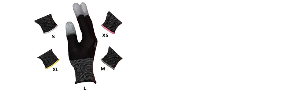 Black anti static gloves sizes