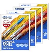 FIXSMITH Canvas Boards for Painting 8x10 Inch, Super Value 4 Pack Paint Canvases, White Blank Can...