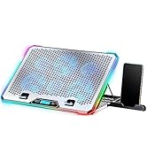 KYOLLY Aluminum Alloy Laptop Cooling Pad,RGB Gaming Laptop Cooler with 6 Quiet Cooling Fans for 1...