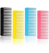 4PCS Wide Tooth Hair Comb for Curls Women - Large Hair Detangling Combs for Curly Wet Dry Thick W...