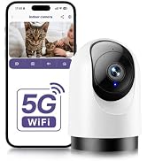 YOTON 2K Indoor Camera Auto Tracking for Baby Monitor/Pet/Home, 5G Wi-Fi | 360° 5G Wi-Fi Baby Mon...