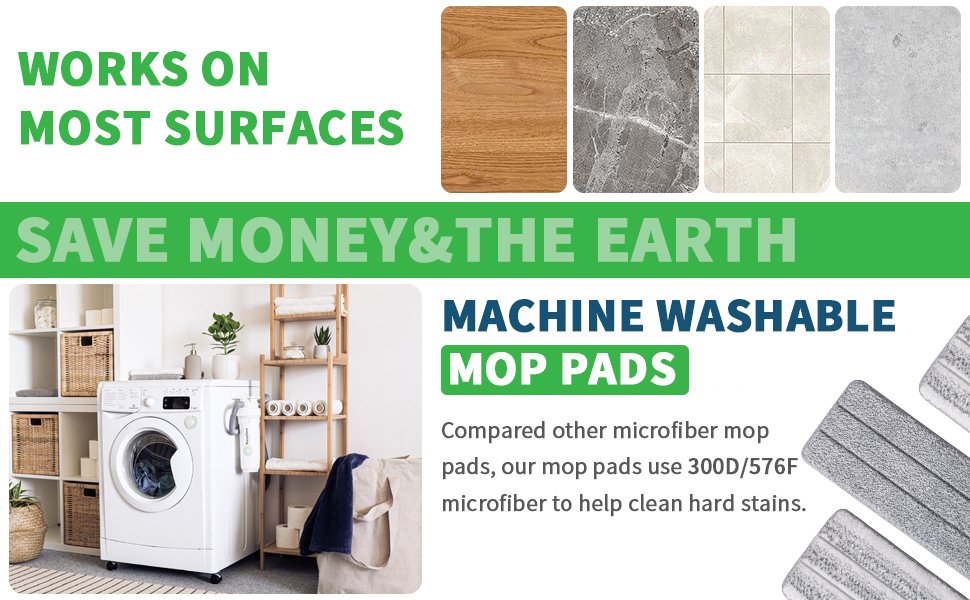 oshang flat mop pads heads refills