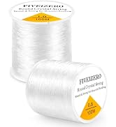 2 Rolls FIVEIZERO Elastic Bracelets String Cord, 0.8/1mm Round Crystal Elastic String for Bracele...