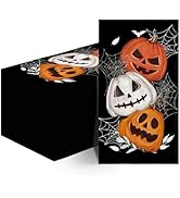 Horaldaily 100 Halloween Disposable Paper Decorative Guest Napkins, Orange Jack-O-Lantern Pumpkin...