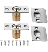 JQK Closet Door Ball Catch Hardware, Stainless Steel Catch Adjustable with Strike Plate, Brushed ...
