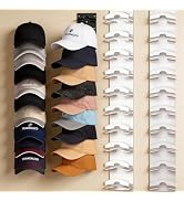 FRAWENLECO Hat Organizer for Baseball Caps, 2 Pack Wall-Mounted Cap Rack with Strong Adhesive & S...