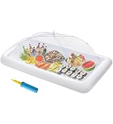HBlife Inflatable Serving Bar with Jumbo Mesh Food Cover, Party Supplies for Picnics BBQ Gatherin...