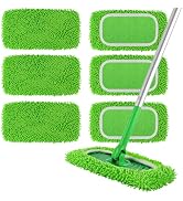 ZHAYAO 6Pcs Reusable Microfiber Mop Pads Compatible with Swiffer Sweeper, Wet and Dry Flat mop Co...