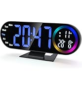 Digital Alarm Clocks with 16 Night Light, Loud Alarm Clock for Heavy Sleepers Adults Teens Kids S...