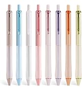 WRITECH Gel Ink Retractable Pens: Black Ink 0.7mm medium Fine Point Pen Set, Extra Smooth Tip No ...