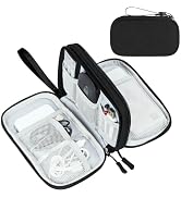 FYY Electronic Organizer, Travel Tech Pouch Bag, Medium, Black Quilted | Wrist Strap, Waterproof,...