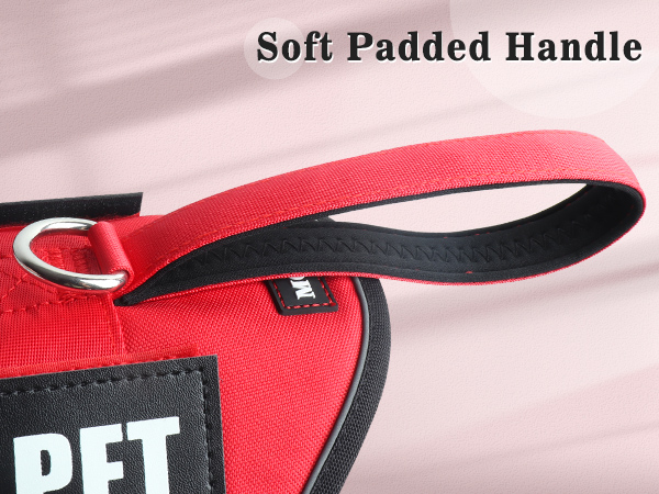 soft handle red dog harness