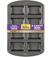 Wilton Gold Non-Stick Bakeware Mini Loaf - Baking Pan for Mini Banana Breads, Cakes & More - Made...
