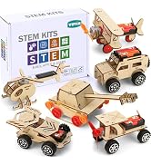 Yutin STEM Kits for Kids Age 8-10 10-12, 6 Set Wood Building Projects Crafts Science Model Car Ki...