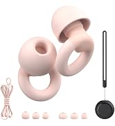 Earplugs for Sleeping,Noise Reduction Soft Silicone Ear Plugs with 7 Pairs Ear Tips&One Connectio...