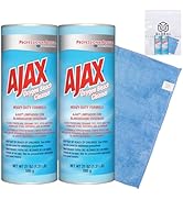 Ajax Professional Heavy Duty Oxygen Bleach Powder Cleanser 21 Oz (Pack of 2) bundled with Micro F...