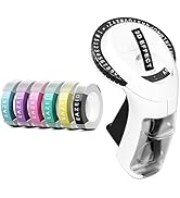 EazeID Embossing Label Maker with 6PK Maracoon Tapes, Manual Embossed Label Maker Black, Handheld...