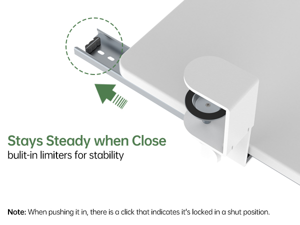 keyboard tray under desk slide