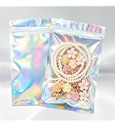 Motomy 100Pcs Holographic Resealable Mylar Bags, 3x5 Inch Foil Pouch Bag for Small Business, Pack...