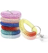 BIHRTC Pack of 6 pcs Colorful Rainbow Gradual Change Colors Flexible Spiral Coil Wristband for Wo...