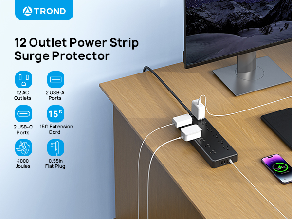 flat wall extension cord