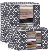 WISELIFE Storage Bags, Large Blanket Clothes Organization and Storage Containers for Bedding, Com...