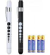 LUCXXI Pen Lights for Nurses Doctors, 2 Pack Reusable Medical PenLight with Pupil Gauge and Ruler...
