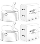 iPhone 17 Pro Max Charger Fast Charging, 40W Dual USB C Fast Charger Block with 6ft Type C Chargi...