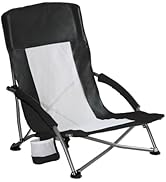 NEWBULIG Low Profile Folding Beach Chair for Adults, Portable Camping & Lawn Chair with Cup Holde...