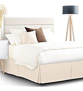 Nestl Pleated Bed Skirt, Easy Fit Bed Skirt, 14” Inch Tailored Drop Bed Skirt, Soft Double Brushe...