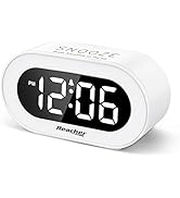 REACHER Small LED Digital Alarm Clock with Snooze, Simple to Operate, Full Range Brightness Dimme...