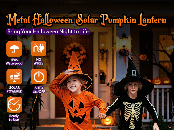 halloween solar pumpkin lantern