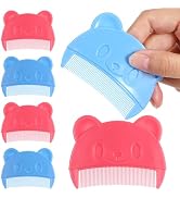 Toyvian 6 Pcs Cradle Cap Combs: Cradle Cap Brush, Plastic Cute Bear Shaped Baby Hair Combs - Doub...