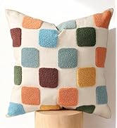Kokaaee Embroidered Throw Pillow Cover 18x18 Inch - Modern Geometric Decorative Pillow Cover with...