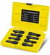 Topec Outside 8pcs Locking Lug Master Key Set, SAE/Metric Disassembly Sleeve, Wheel Lock Removal ...