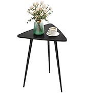 SAYGOER Small Black Side Table, Triangle End Table, Modern Narrow Bedside Table for Living Room B...