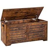 DINZI LVJ Storage Chest, 43.3” Wooden Toy Box with 2 Safety Hinges, Retro Entryway Shoe Storage B...