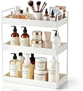 Elsjoy 3-Tier Bathroom Countertop Organizer, White Vanity Tray for Cosmetic & Makeup, Metal Organ...