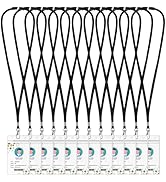 12-Pack Black Breakaway Lanyards with ID Badge Holders, Soft Polyester Neck Lanyards with Safety ...