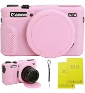 Case for Canon G7 X Mark II Camera, Soft Silicone Protective Case with Improved Down-Open Design,...