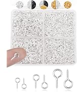 FIVEIZERO 600pcs Small Eye Pins for Jewelry Making & DIY Crafts, Mini Eyelet Screws for Art Proje...