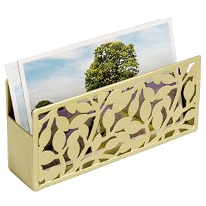 Brass Metal Magnetic Marker Holder with Floral Cutout Design