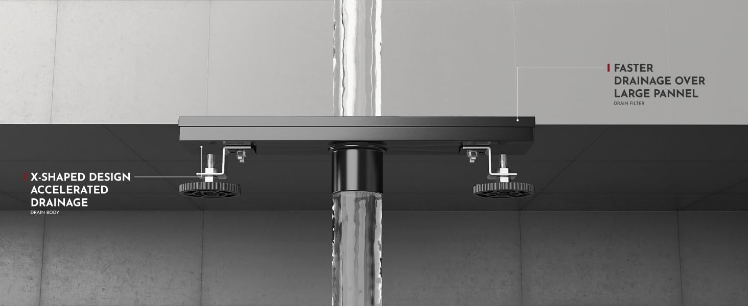 black linear shower drain