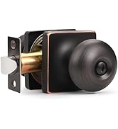 GOBEKOR 1 Pack Privacy Door Knobs Interior Keyless Square Door Knobs Oil Rubbed Bronze Stainless ...