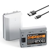 K&F CONCEPT 2600mAh NP-FZ100 Battery, 2-Pack USB-C A7iii Battery Compatible with Sony A7iv, A7iii...