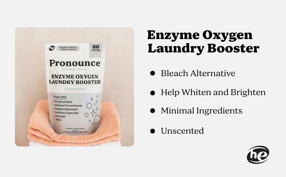 Unscented enzyme Oxygen Laundry Booster alternative minimal ingredients