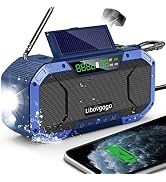 Bluetooth Hand Crank Emergency Solar Powered Radio,Waterproof Portable NOAA Weather AM FM Radio S...