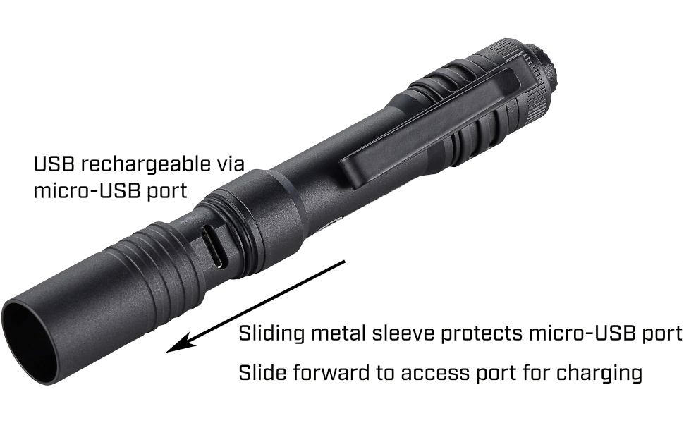 Streamlight 66601 MicroStream 250-Lumen USB Rechargeable Pocket Light